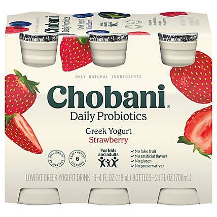 Chobani Probiotic Strawberry - 6-4 OZ - Image 1