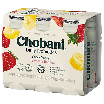 Chobani Probiotic Strawberry Banana - 6-4 OZ - Image 2