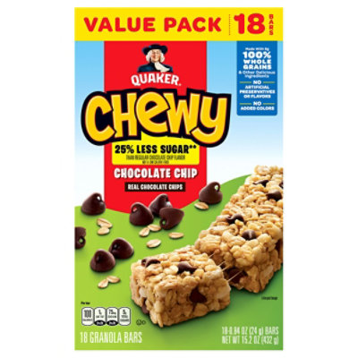 Quaker Chewy Reduced Sugar Chocolate Chip Granola Bars - 15.2 OZ - Image 3