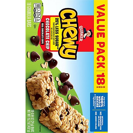 Quaker Chewy Reduced Sugar Chocolate Chip Granola Bars - 15.2 OZ - Image 6