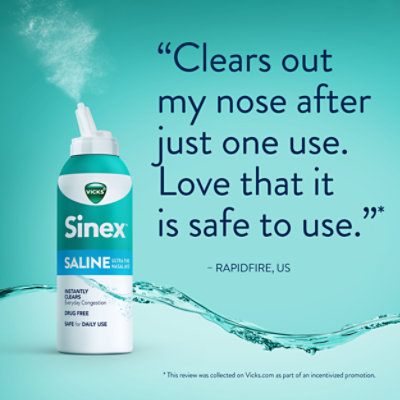 Vicks Sinex Ultra Fine Saline Nasal Mist - 5 Fl. Oz. - Image 6