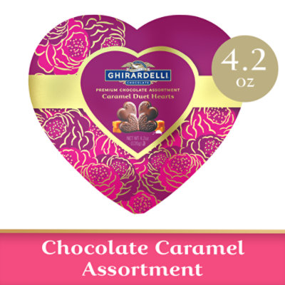 Ghirardelli Premium Chocolate Collection Caramel Duet Hearts Gift - 4.2 Oz - Image 1