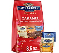 Ghirardelli Chocolate Caramel Squares Assortment  Chocolate Squares For Valentines Bag - 8.6 Oz
