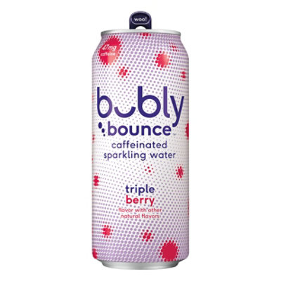 Bubly Bounce Sparkling Water Caffeinated Triple Berry - 16 Fl. Oz.