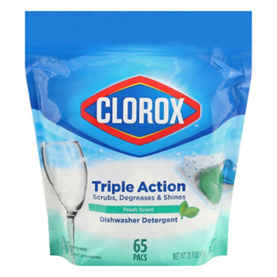 Clorox Triple Action Automatic Dishwasher Pacs - 65 CT - Image 1