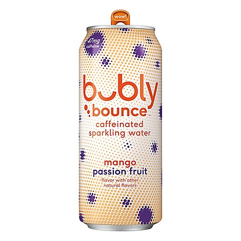 Bubly Bounce Sparkling Water Caffeinated Mango Passion Fruit - 16 Fl. Oz.