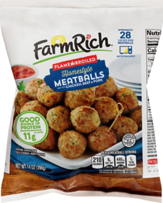 Farm Rich 3 Meat Meatballs - 14 OZ - Image 2