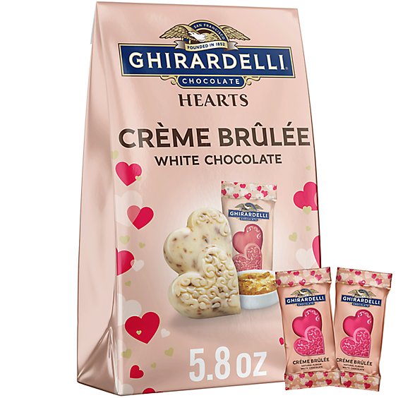 Ghirardelli Duet Hearts Creme Brulee White Chocolate - 5.8 Oz