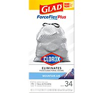 Glad Forceflex Plus Drawstring Mountain Air Odor Shield W/clorox 13 Gallon - 34 CT