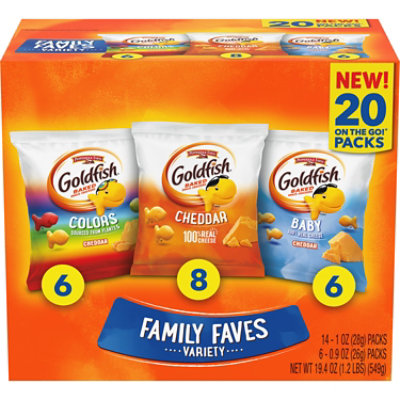 Pepperidge Farm Goldfish Family Faves Crackers Variety Pack - 20 Ct - Variety Pack - Image 1