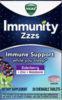 Vicks Immunity Zzzs Immune Support Chewable Tablets - 28 Count - Image 2