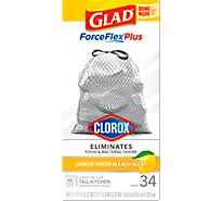 Glad Forceflex Plus With Clorox Lemon Fresh Bleach Scent Kitchen Trash Bags 13 Gallon - 34 Count