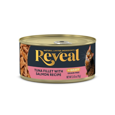 Reveal Cat Food Grain Free Tuna Fillet with Salmon In A Natural Broth Pouch - 2.47 Oz - Image 1