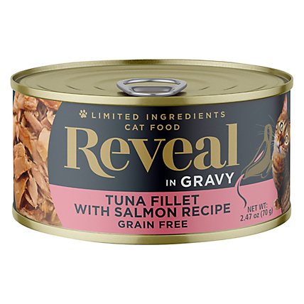 Reveal Cat Food Grain Free Tuna Fillet with Salmon In A Natural Broth Pouch - 2.47 Oz - Image 1