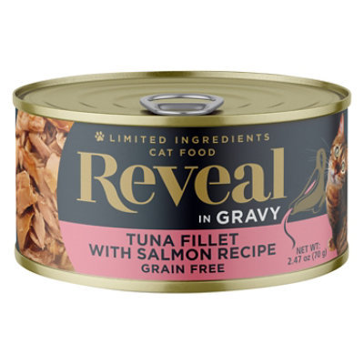 Reveal Cat Food Grain Free Tuna Fillet with Salmon In A Natural Broth Pouch - 2.47 Oz