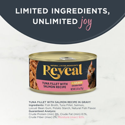 Reveal Cat Food Grain Free Tuna Fillet with Salmon In A Natural Broth Pouch - 2.47 Oz - Image 4