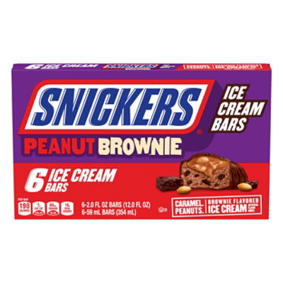 Snickers Peanut Brownie Ice Cream 2.0 Fluid Ounce Bar - 12 FZ