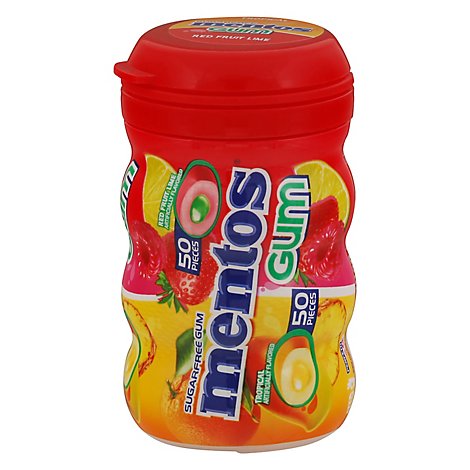 Mentos Sugarfree Gum Curvy Bottle Mixed Fruit - 50 PC