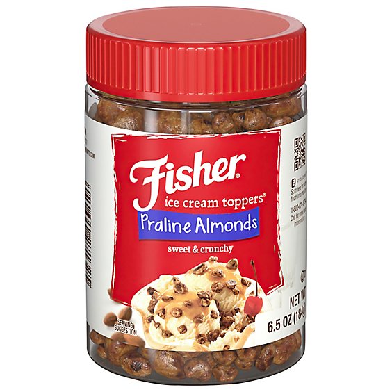 Fisher Ice Cream Toppers Praline Almonds - 6.5 Oz