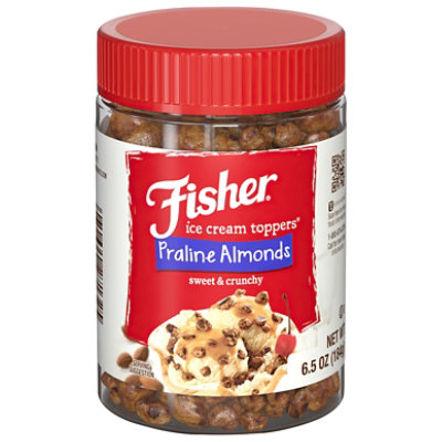 Fisher Ice Cream Toppers Praline Almonds - 6.5 Oz