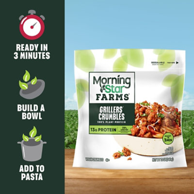 MorningStar Farms Crumbles Plant Based Protein Vegan Meat Grillers - 12 Oz - Image 4