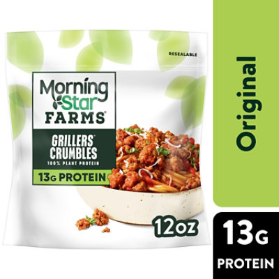 MorningStar Farms Meal Starters Vegan Crumbles Grillers Vegan Meat - 12 Oz - Image 1