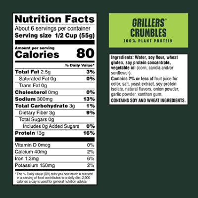 MorningStar Farms Meal Starters Vegan Crumbles Grillers Vegan Meat - 12 Oz - Image 2