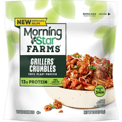 MorningStar Farms Crumbles Plant Based Protein Vegan Meat Grillers - 12 Oz - Image 6