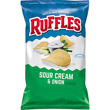 Ruffles Potato Chips Sour Cream & Onion - 8 OZ
