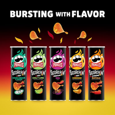 Pringles Scorchin Potato Crisps Chips Cheddar Spicy Snacks - 5.5 Oz - Image 5