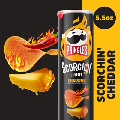 Pringles Scorchin Potato Crisps Chips Cheddar Spicy Snacks - 5.5 Oz - Image 3