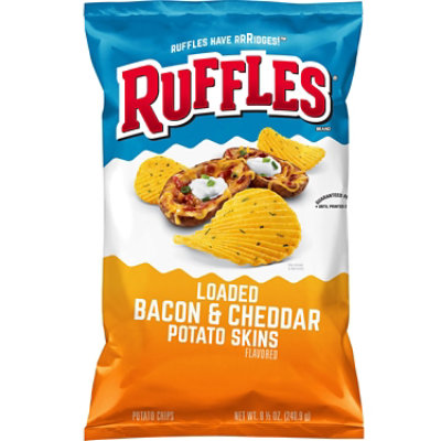 Ruffles Potato Chips Loaded Bacon & Cheddar Potato Skins - 8 OZ - Image 1