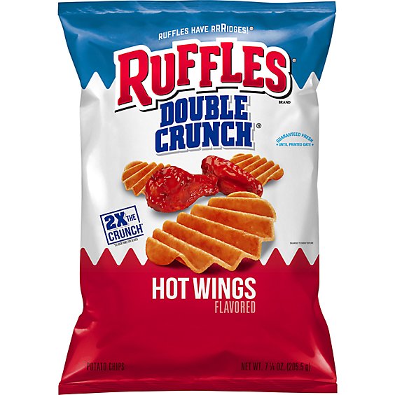 Ruffles Double Crunch Potato Chips Hot Wings - 7.25 OZ