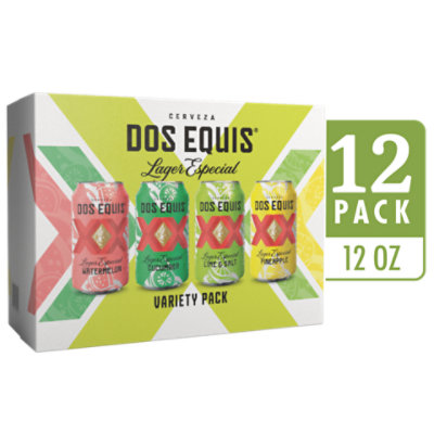 Dos Equis Lime & Salt Variety Pack Mexican Lager Beer Cans - 12-12 Fl. Oz. - Image 1