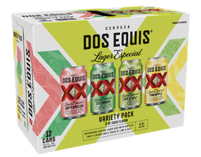 Dos Equis Lime & Salt Variety Pack Mexican Lager Beer Cans - 12-12 Fl. Oz. - Image 2