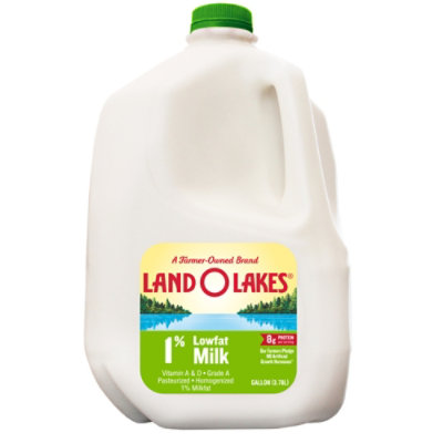 Land O Lakes Milk 1% Milkfat Low Fat Gallon 3.78l Plastic - GA - Image 1