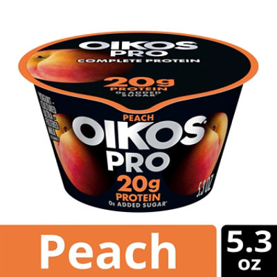 Oikos Pro Peach Yogurt-Cultured Ultra-Filtered Milk - 5.3 Oz - Image 1