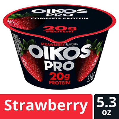 Oikos Pro Strawberry Cultured Ultra Filtered Milk Yogurt - 5.3 Oz