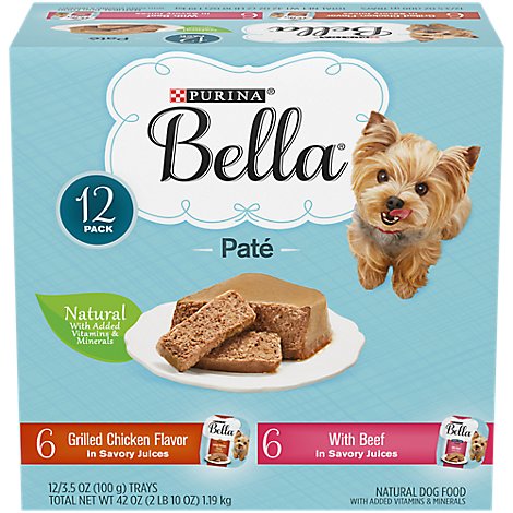 Bella Savory Juices Grilled Chicken Flavor Wet Dog Food - 12-3.5 Oz