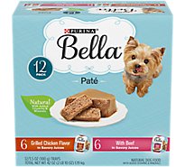 Bella Savory Juices Grilled Chicken Flavor Wet Dog Food Pack- 12-3.5 Oz