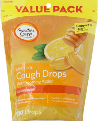 Signature Select/Care Cough Drops Menthol Honey Lemon - 200 CT - Image 2