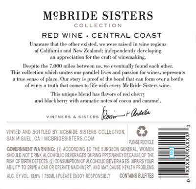 Mcbride Sisters Collection California Red Blend Wine - 750 Ml - Image 6