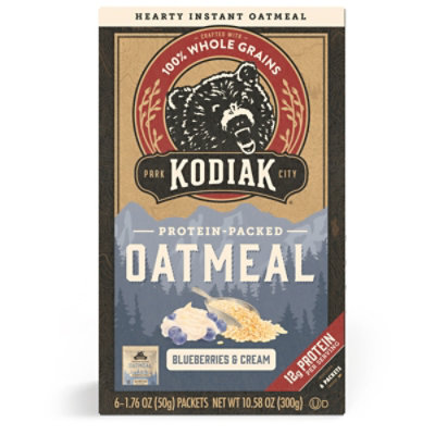 Kodiak Blueberries & Cream Instant Oatmeal Packets Box - 10.58 Oz - Image 2