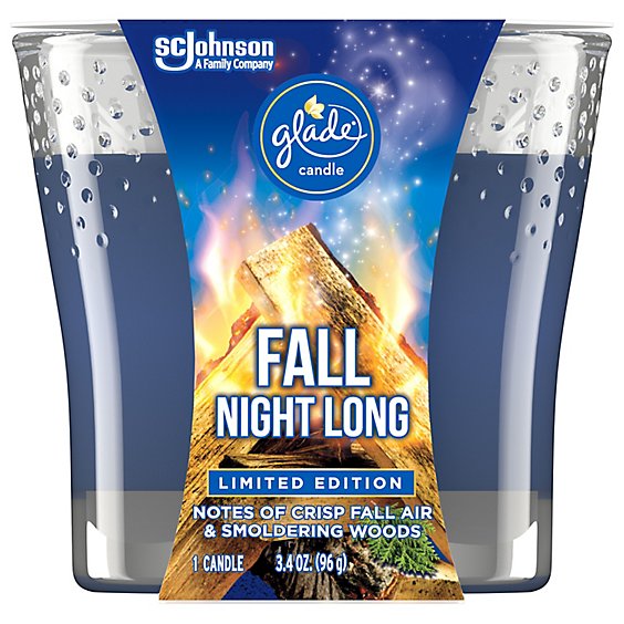 Glade Fall Night Long Small Candle - 3.4 Oz