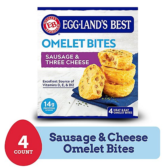 Eggland's Best Cage Free Sausage & 3 Cheese Egg Bites - 4 CT