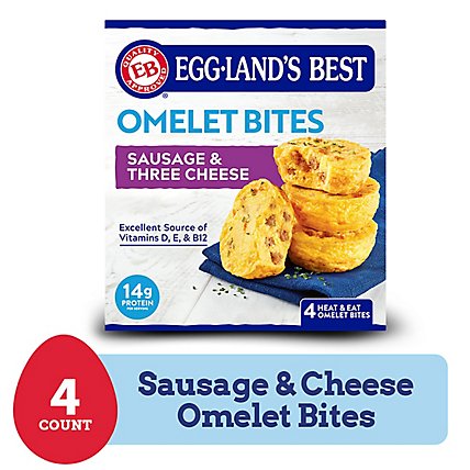 Eggland's Best Cage Free Sausage & 3 Cheese Egg Bites - 4 CT - Image 1