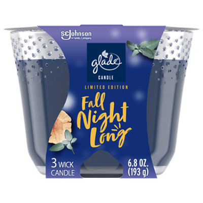 Glade Golden Fall Night Long Fragrance Candle Infused With Essential Oil 3 Wick Candle -  6.8 Oz - Image 2