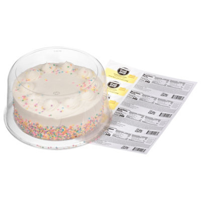 Golden Vanilla Buttrcreme Celebration Cake 2 Layer 8 Inch - 45 OZ - Image 4