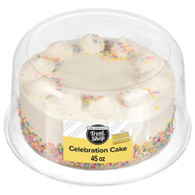 Golden Vanilla Buttrcreme Celebration Cake 2 Layer 8 Inch - 45 OZ - Image 2