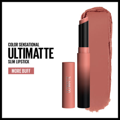 Maybelline Color Sensational Ultimatte Slim Lipstick Makeup More Buff - 0.06 Oz - Image 4